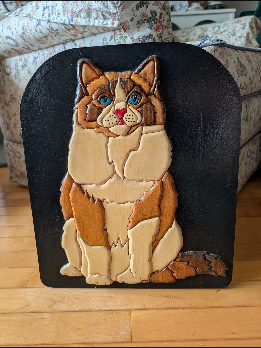 Wood Cat Wall Hanging